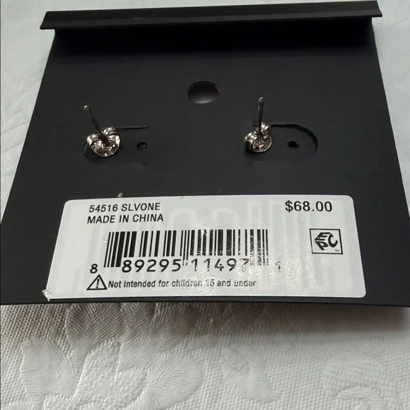Coach Silver and Black Stud Earrings - Picture 2 of 2